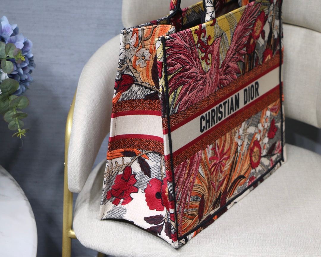 Christian Dior Large Dior Book Tote Red Multicolor, For Women, Women’s Handbags 16.5in/42cm CD
