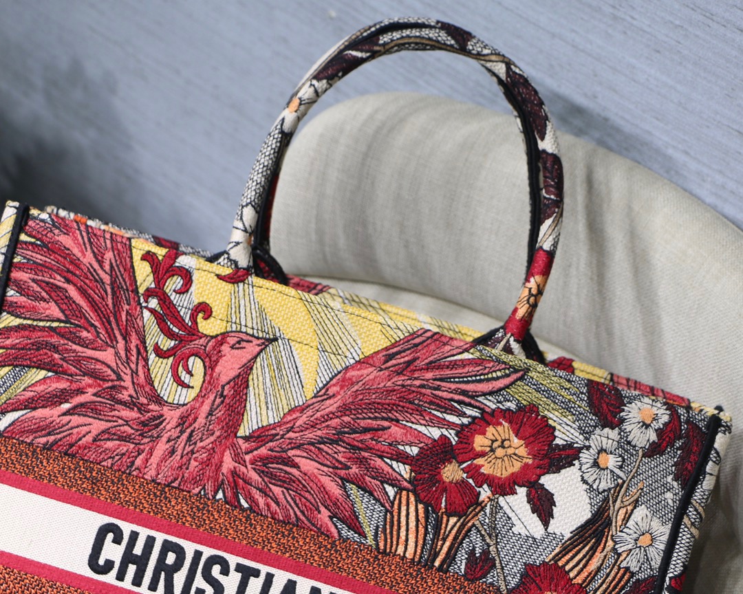 Christian Dior Large Dior Book Tote Red Multicolor, For Women, Women’s Handbags 16.5in/42cm CD