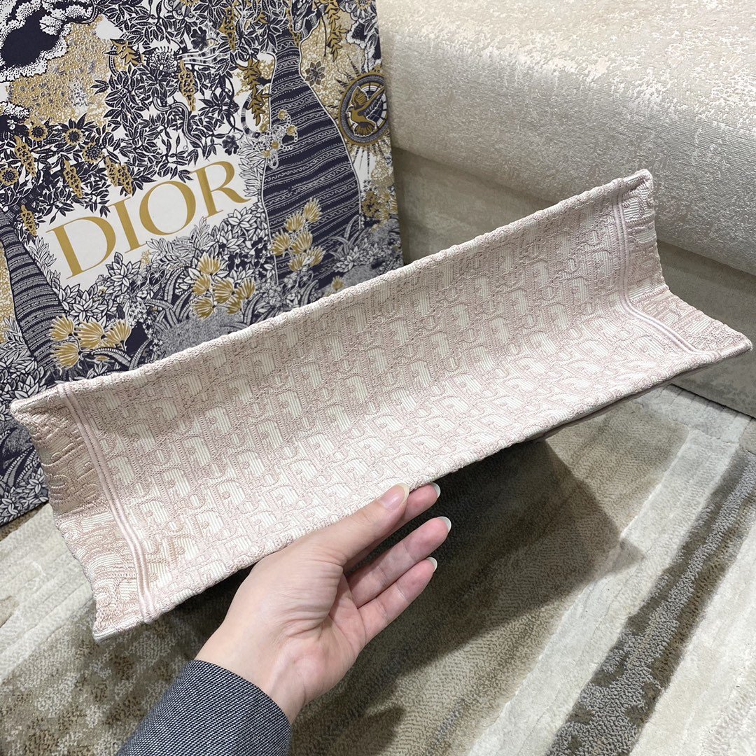 Christian Dior Large Dior Book Tote Rose Des Vents Dior Oblique Embroidery, Pink, For Women Women’s Handbags, Shoulder Bags, 42cm CD