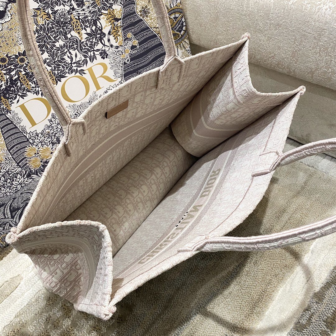 Christian Dior Large Dior Book Tote Rose Des Vents Dior Oblique Embroidery, Pink, For Women Women’s Handbags, Shoulder Bags, 42cm CD