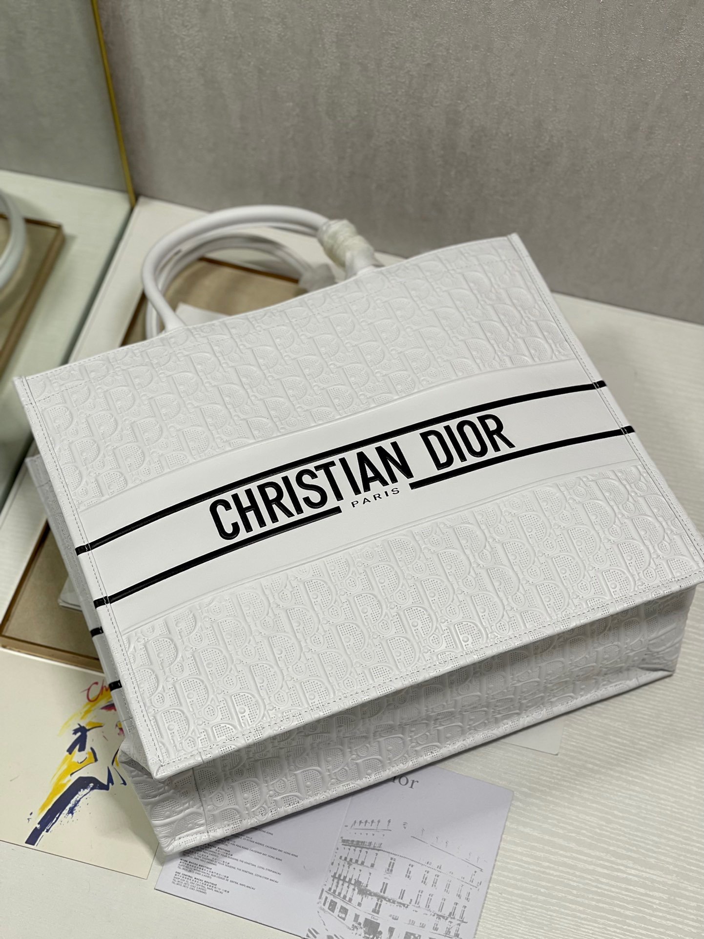 Christian Dior Large Dior Book Tote White, For Women, Women’s Handbags 16.5in/42cm CD