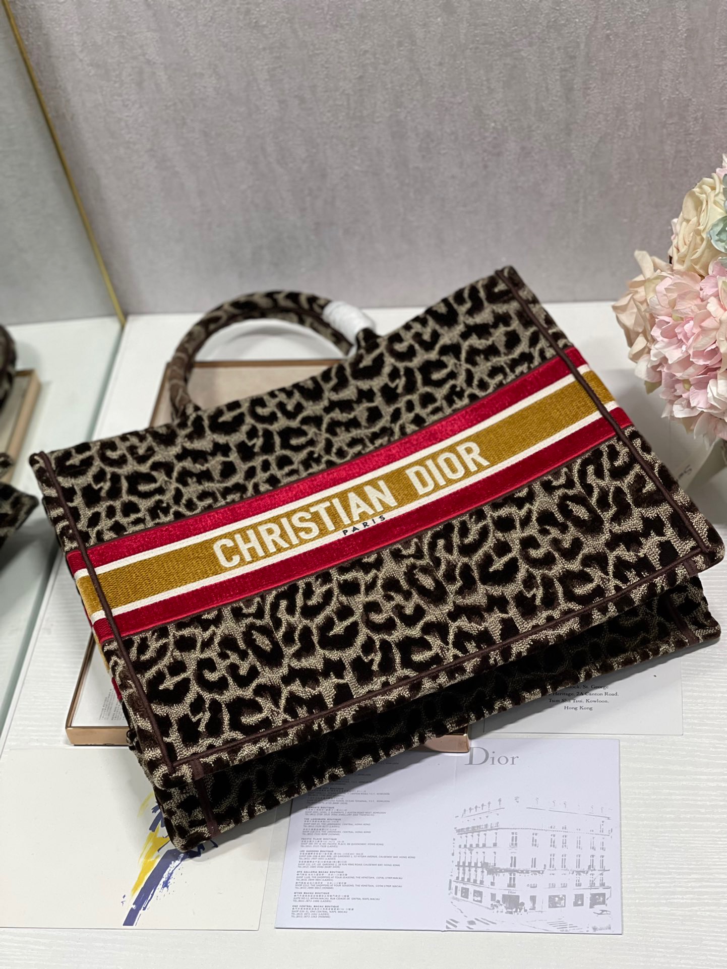 Christian Dior Large Dior Book Tote Yellow Multicolor, For Women, Women’s Handbags 16.5in/42cm CD