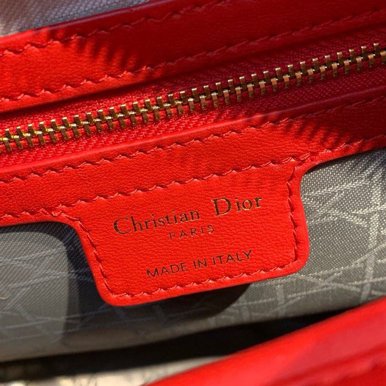 Christian Dior Large Lady Dior Bag Gold Toned Hardware Cherry Red Cannage For Women CD 12.5in/32cmONGE_M52R