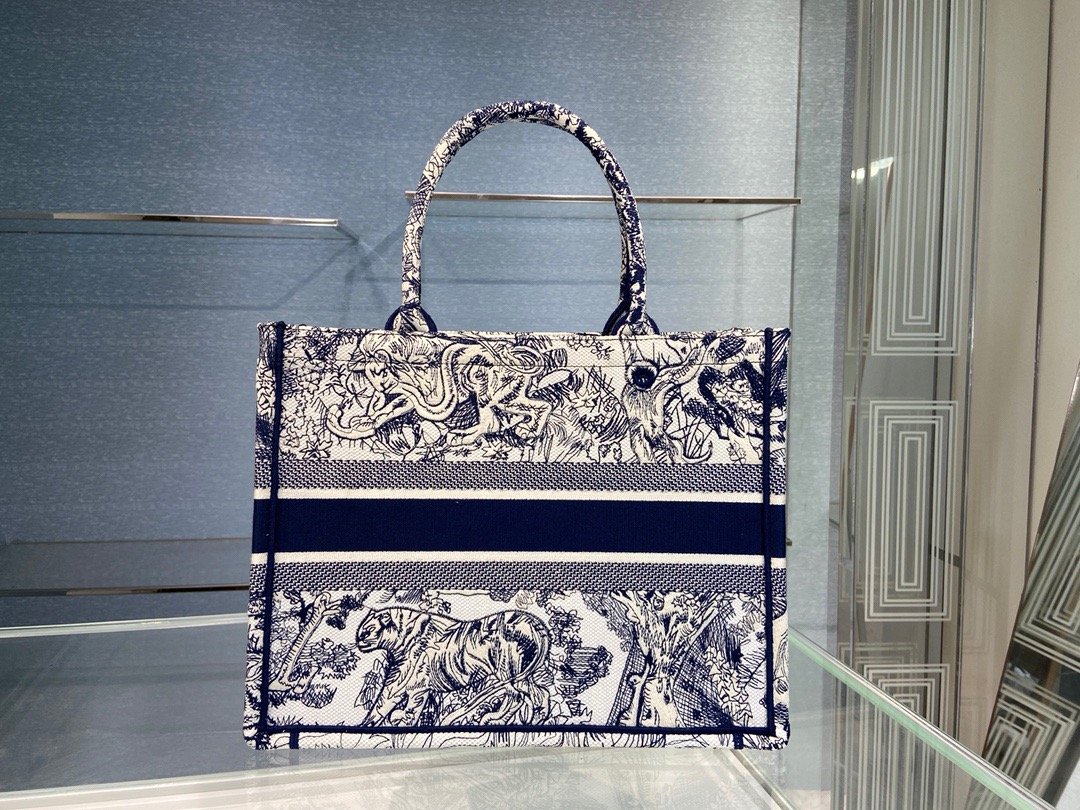Christian Dior Medium Dior Book Tote Blue, For Women, Women’s Handbags 14in/36cm CDZTDT_