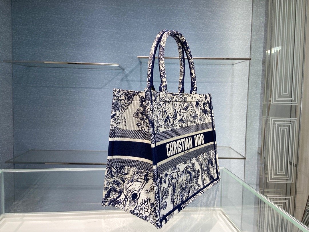 Christian Dior Medium Dior Book Tote Blue, For Women, Women’s Handbags 14in/36cm CDZTDT_