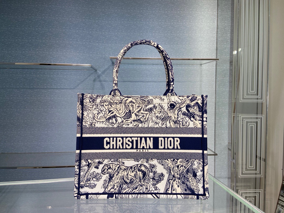 Christian Dior Medium Dior Book Tote Blue, For Women, Women’s Handbags 14in/36cm CDZTDT_
