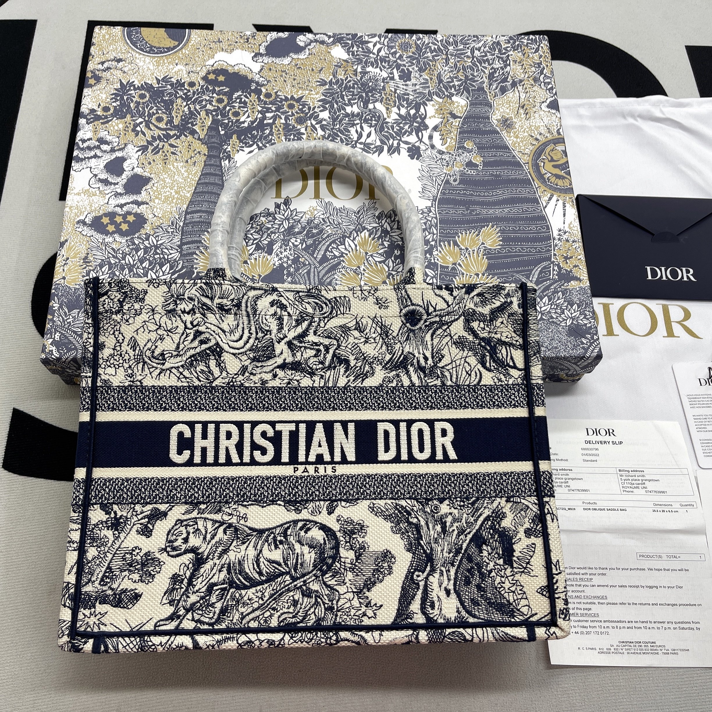 Christian Dior Medium Dior Book Tote Blue, For Women, Women’s Handbags 14in/36cm CDZTDT_