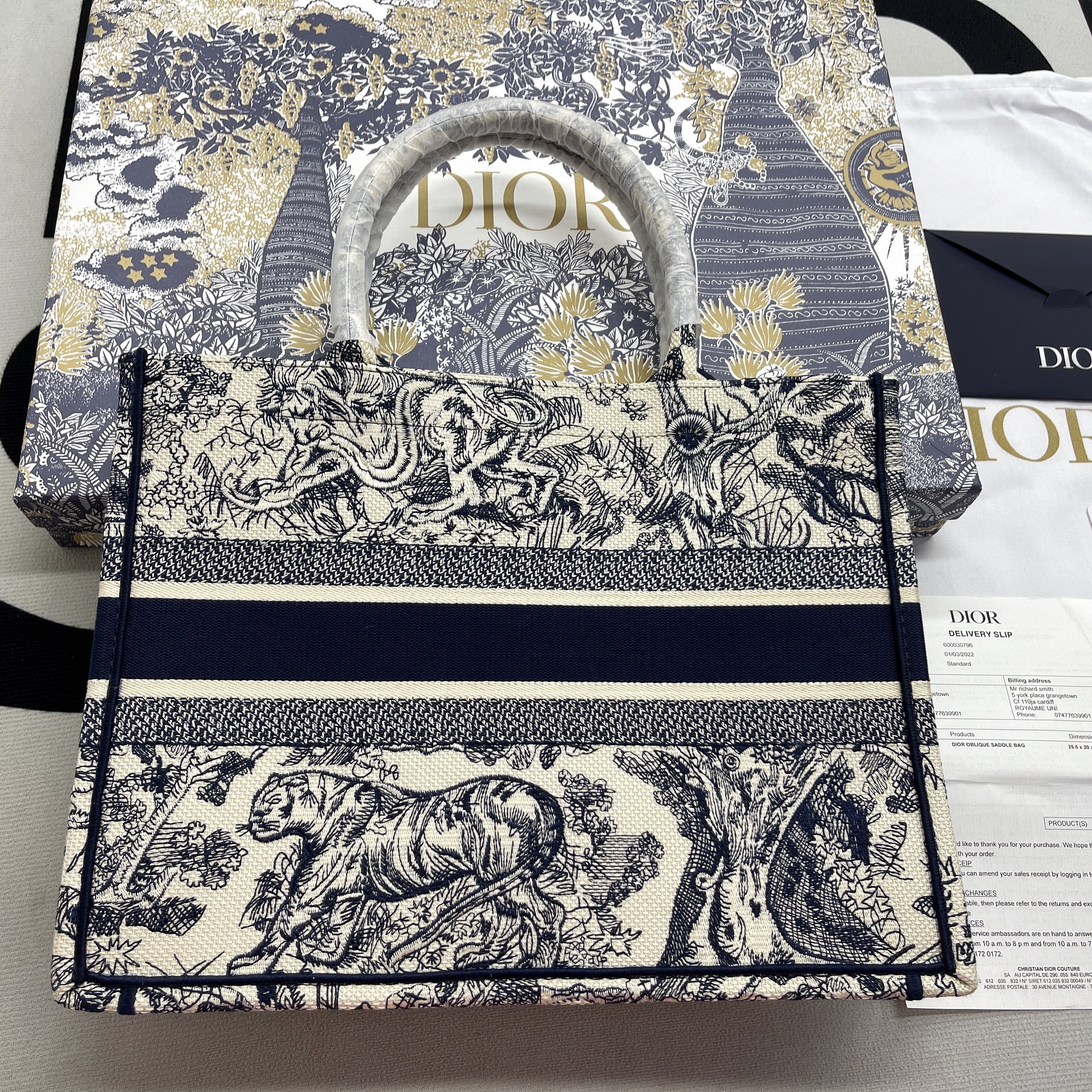 Christian Dior Medium Dior Book Tote Blue, For Women, Women’s Handbags 14in/36cm CDZTDT_