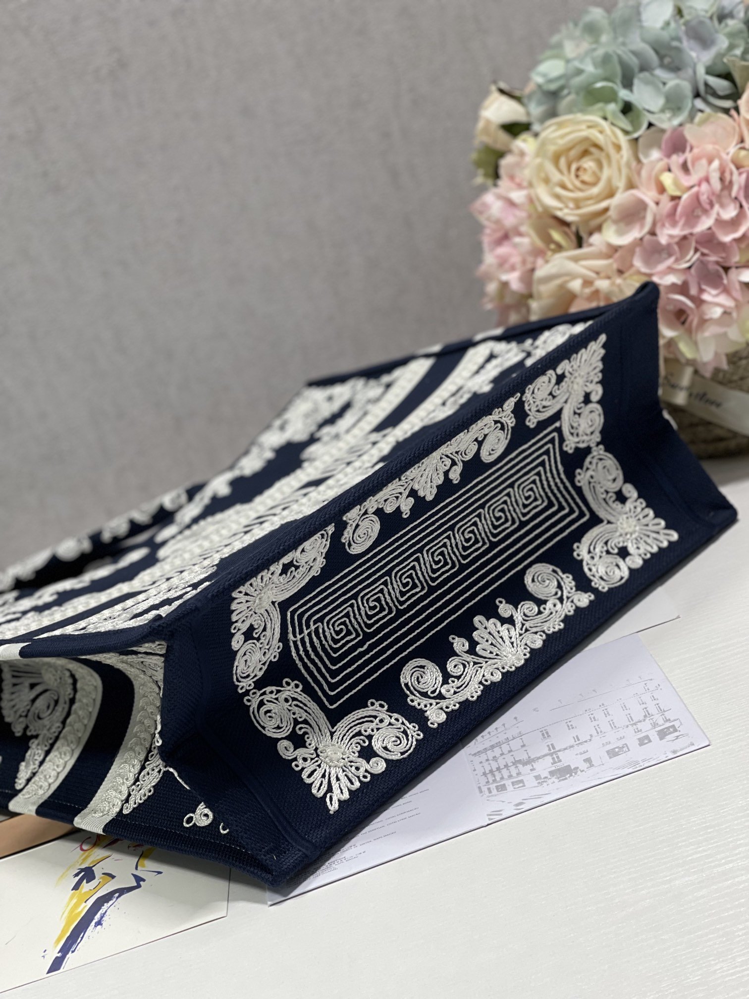 Christian Dior Medium Dior Book Tote Blue and White Cornely Embroidery, Blue, For Women Women’s Handbags, Shoulder Bags, 42cm CDZTZB_