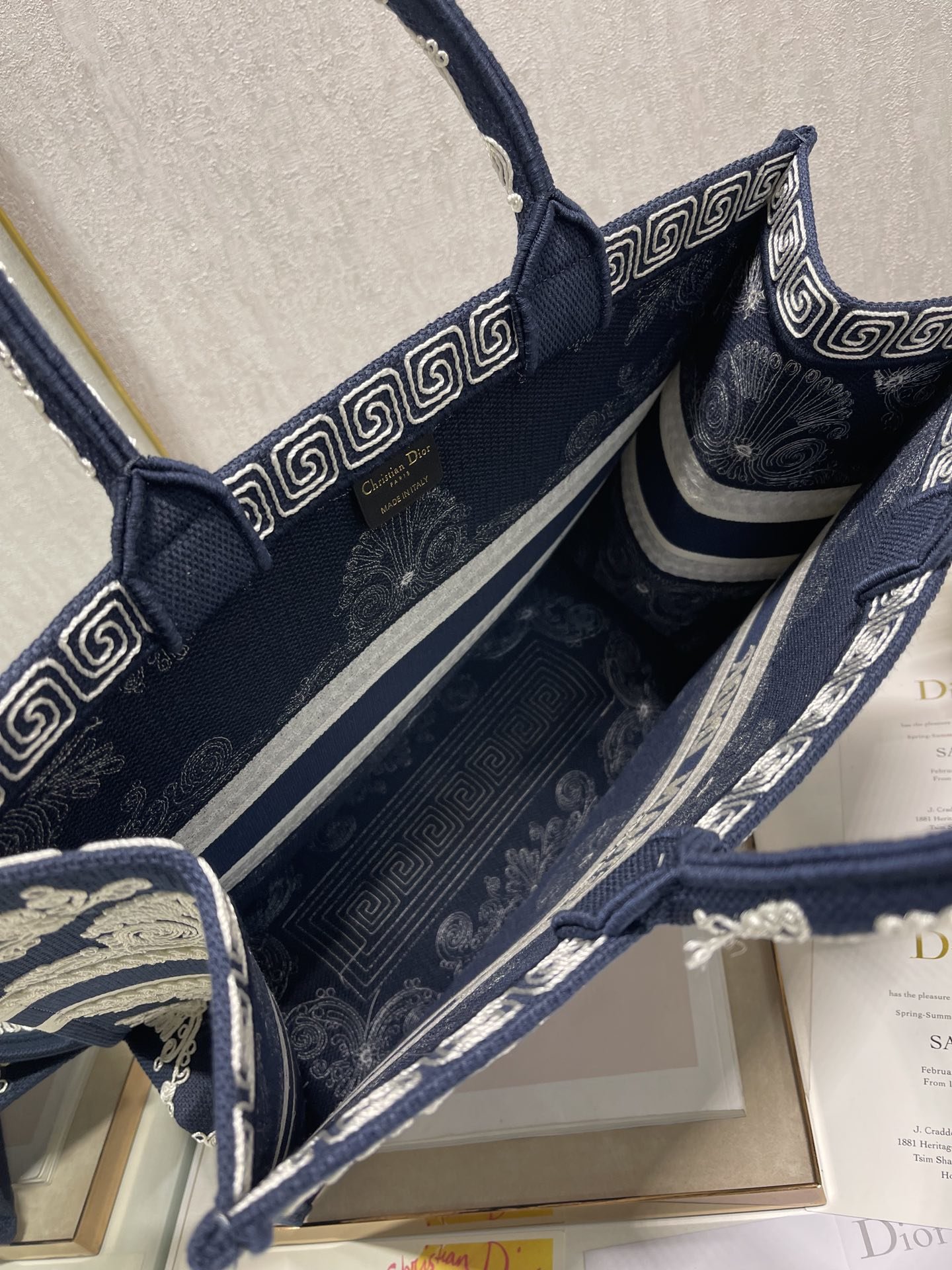 Christian Dior Medium Dior Book Tote Blue and White Cornely Embroidery, Blue, For Women Women’s Handbags, Shoulder Bags, 42cm CDZTZB_