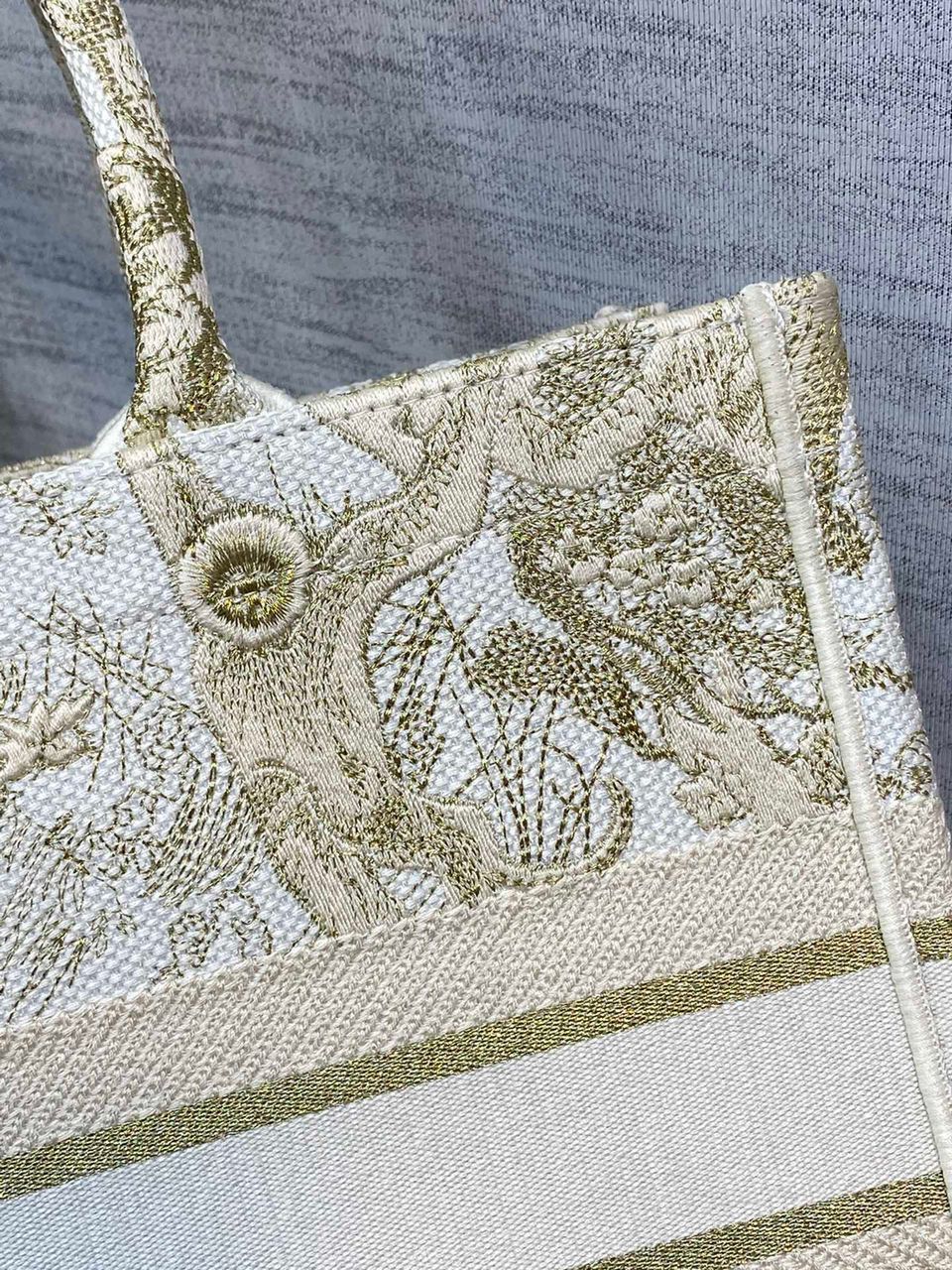 Christian Dior Medium Dior Book Tote Gold-Tone Toile de Jouy Embroidery, Gold, For Women Women’s Handbags, 36cm CDZTQO_M01E