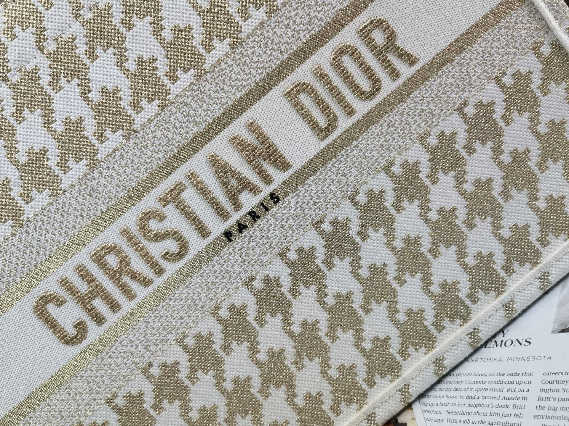 Christian Dior Medium Dior Book Tote Gold White, For Women, Women’s Handbags 14in/36cm CD