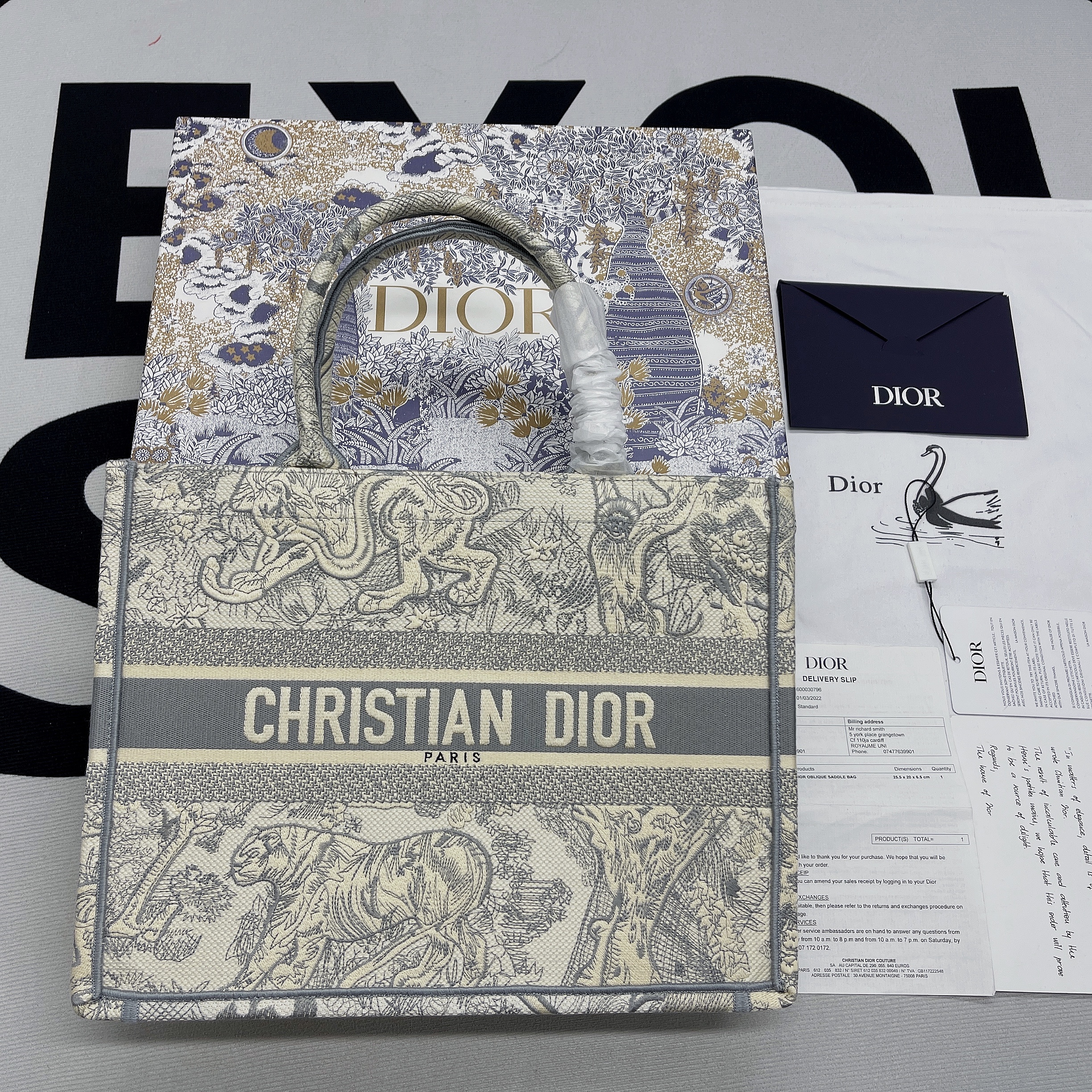 Christian Dior Medium Dior Book Tote Gray, For Women, Women’s Handbags 14in/36cm CDZTDT_