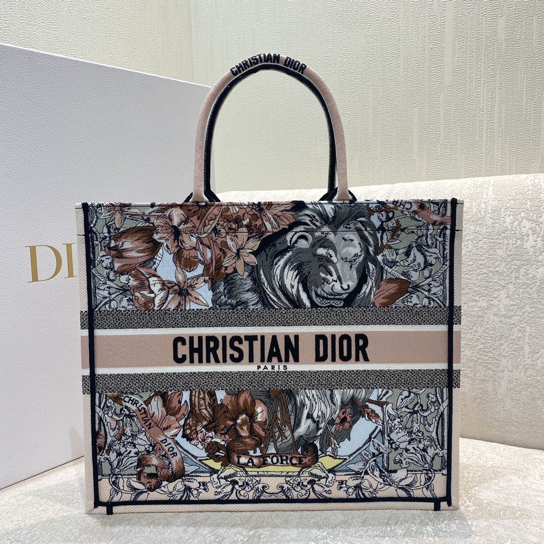 Christian Dior Medium Dior Book Tote Multicolor La Force Embroidery, Multicolor, For Women Women’s Handbags, Shoulder Bags, 42cm CDZFOR_