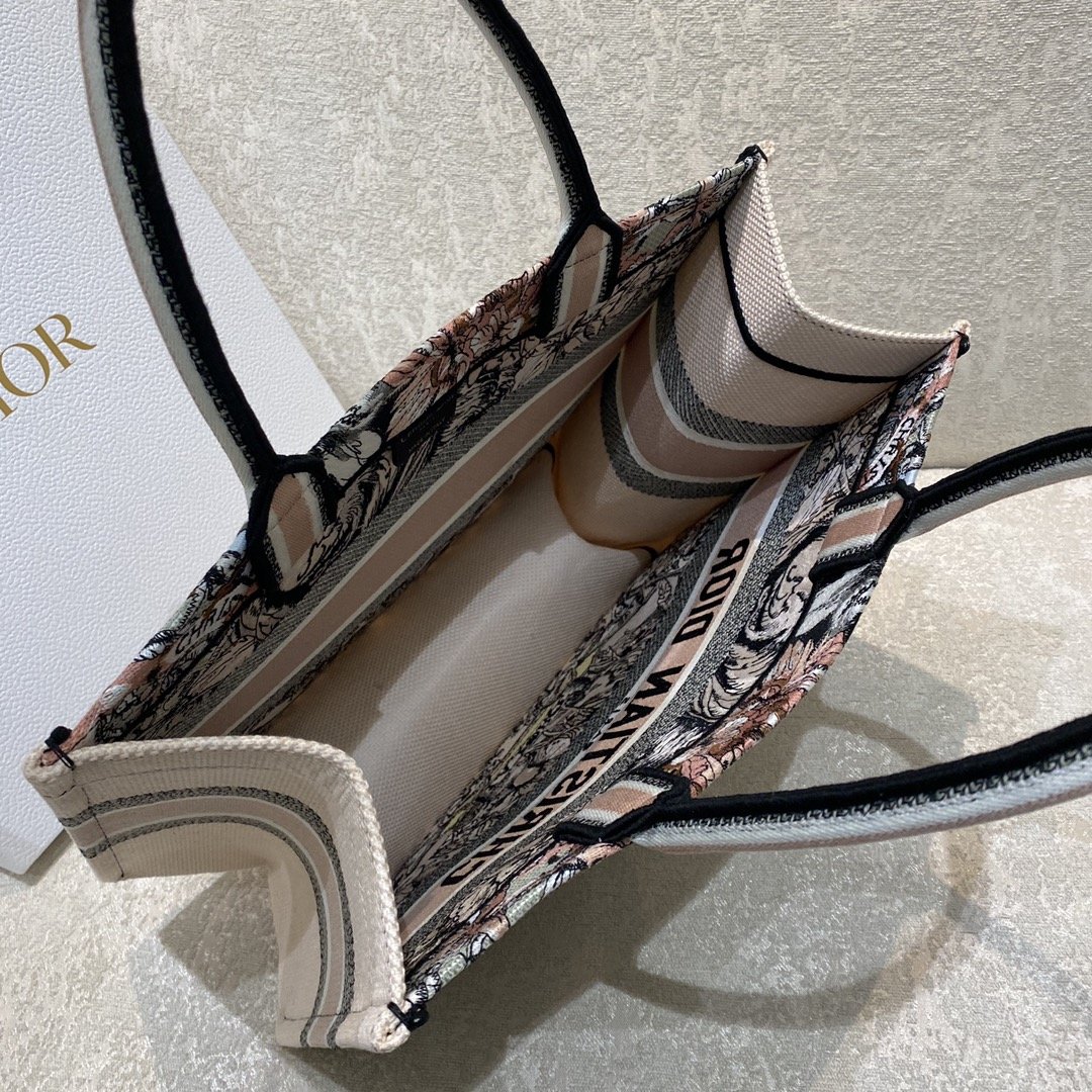 Christian Dior Medium Dior Book Tote Multicolor La Force Embroidery, Multicolor, For Women Women’s Handbags, Shoulder Bags 36cm CD