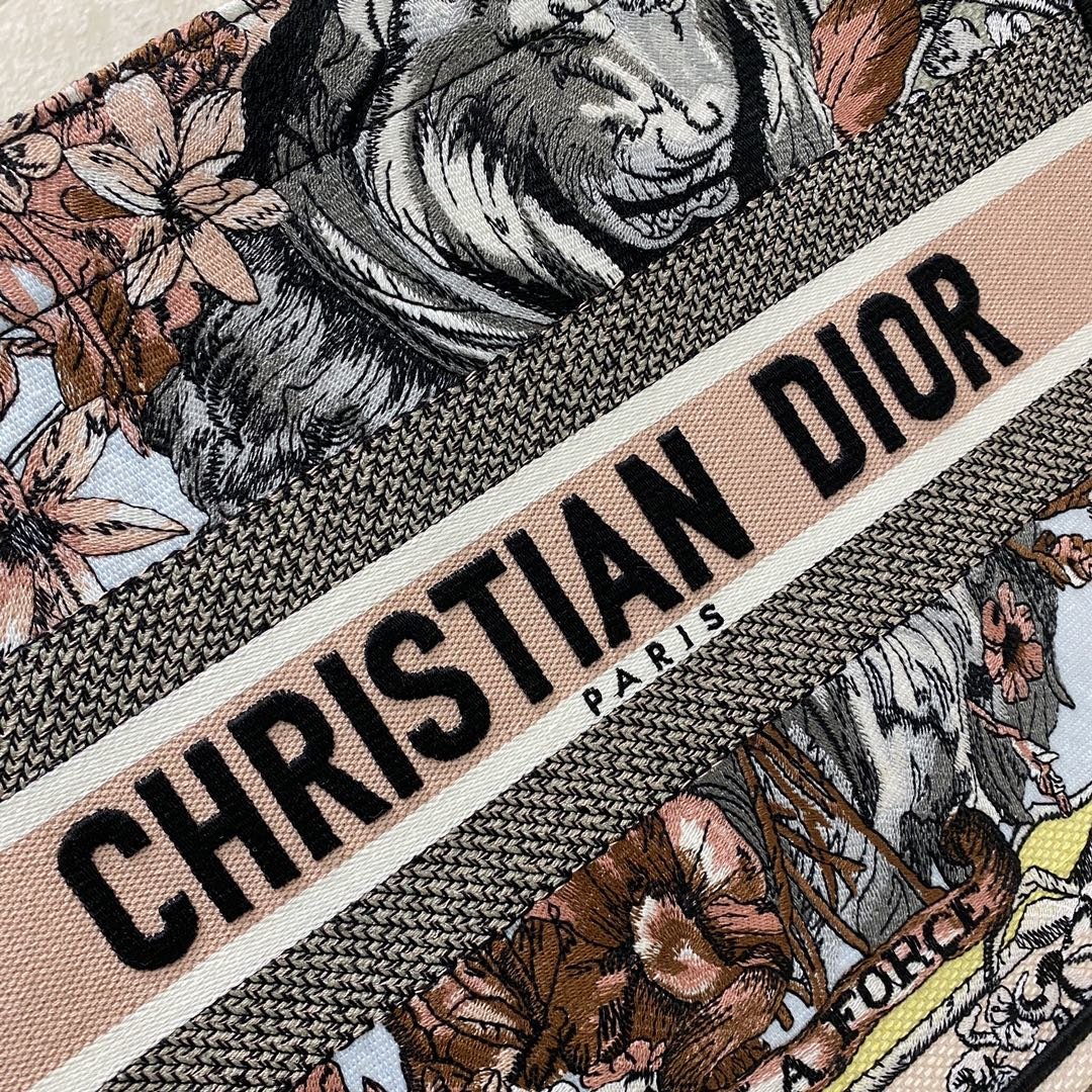 Christian Dior Medium Dior Book Tote Multicolor La Force Embroidery, Multicolor, For Women Women’s Handbags, Shoulder Bags 36cm CD