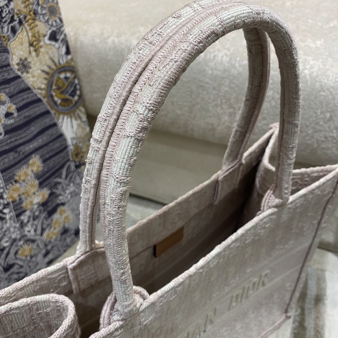 Christian Dior Medium Dior Book Tote Rose Des Vents Dior Oblique Embroidery, Light Pink, For Women Women’s Handbags, 36cm CDZRIW_