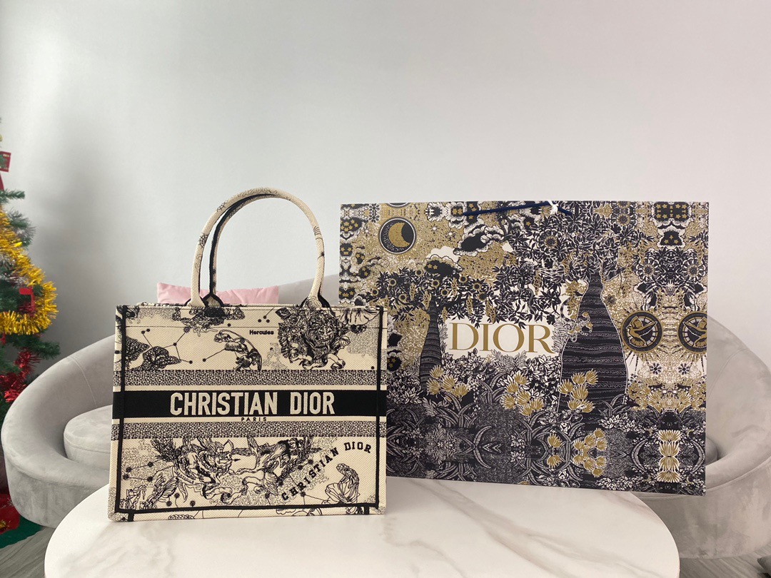 Christian Dior Medium Dior Book Tote White Multicolor , For Women, Women’s Handbags 14in/36cm CDZRHZ_
