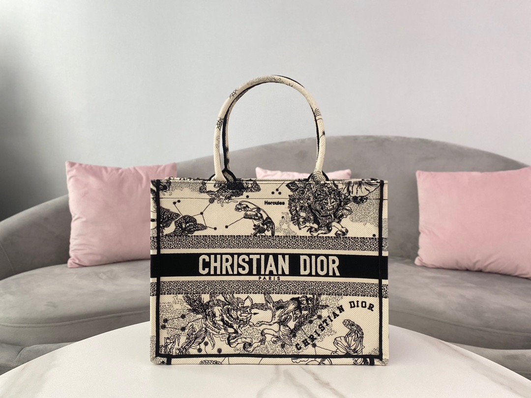 Christian Dior Medium Dior Book Tote White Multicolor , For Women, Women’s Handbags 14in/36cm CDZRHZ_