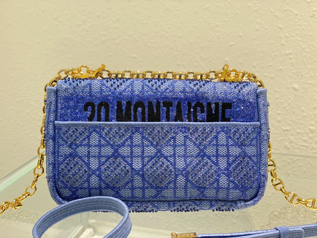 Christian Dior Medium Dior Caro Bag Blue, For Women, Women’s Handbags 25.5cm/10in CD