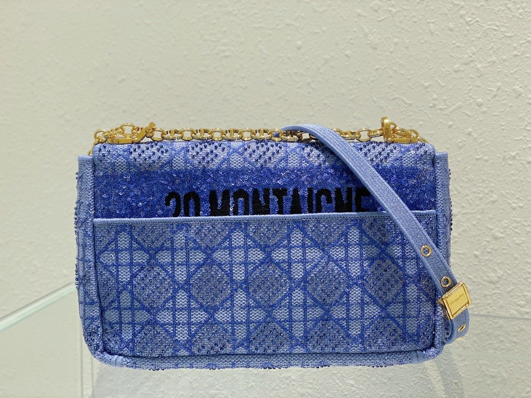 Christian Dior Medium Dior Caro Bag Blue, For Women, Women’s Handbags 27.5cm/10.8in CD