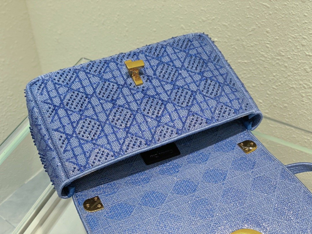 Christian Dior Medium Dior Caro Bag Blue, For Women, Women’s Handbags 27.5cm/10.8in CD