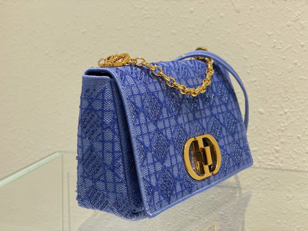 Christian Dior Medium Dior Caro Bag Blue, For Women, Women’s Handbags 27.5cm/10.8in CD