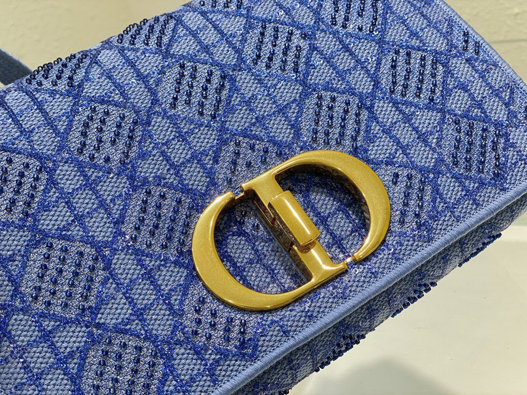 Christian Dior Medium Dior Caro Bag Blue, For Women, Women’s Handbags 27.5cm/10.8in CD