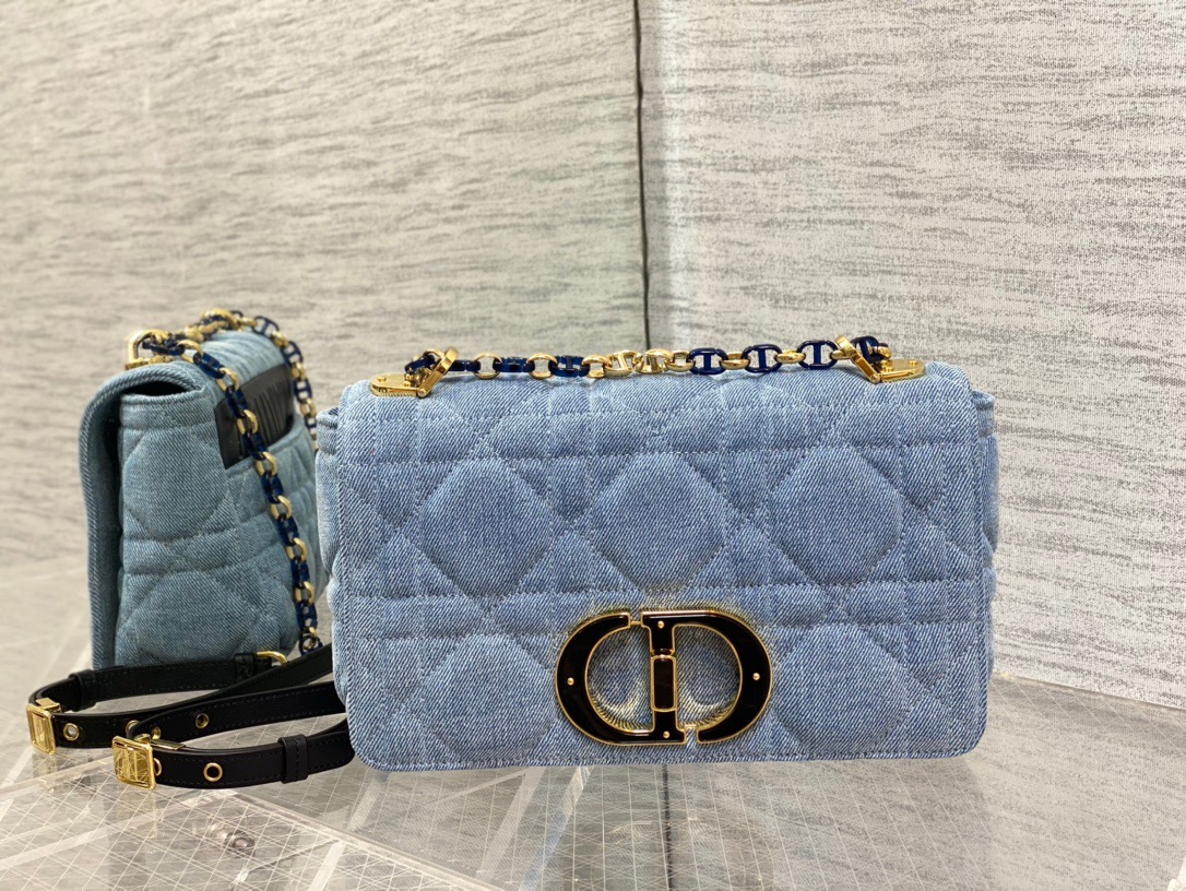 Christian Dior Medium Dior Caro Bag Blue , For Women, Women’s Handbags 25.5cm/10in CDWTJF_