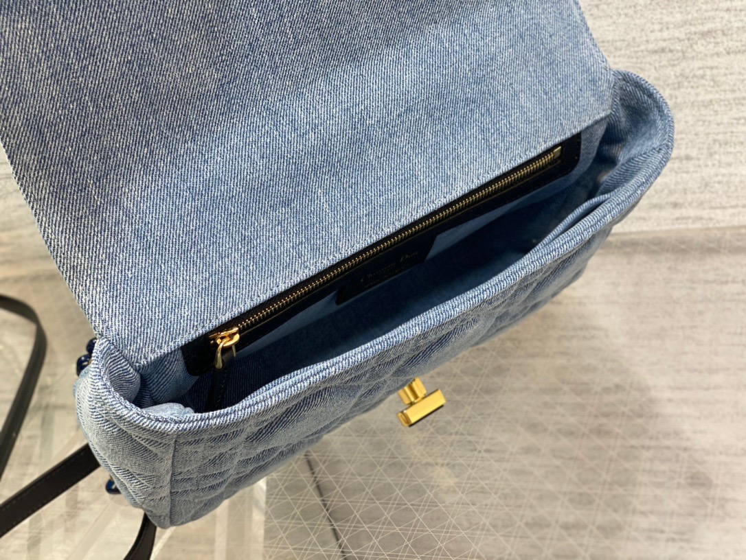 Christian Dior Medium Dior Caro Bag Blue , For Women, Women’s Handbags 25.5cm/10in CDWTJF_
