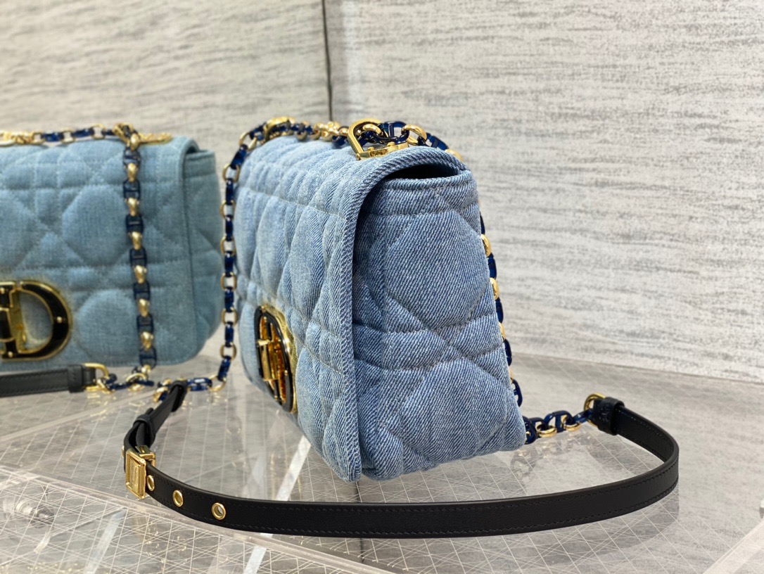 Christian Dior Medium Dior Caro Bag Blue , For Women, Women’s Handbags 25.5cm/10in CDWTJF_