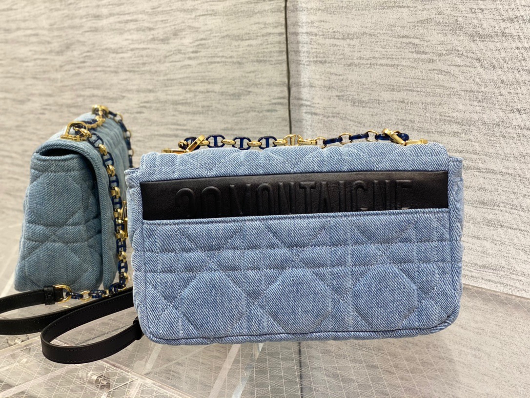 Christian Dior Medium Dior Caro Bag Blue , For Women, Women’s Handbags 25.5cm/10in CDWTJF_