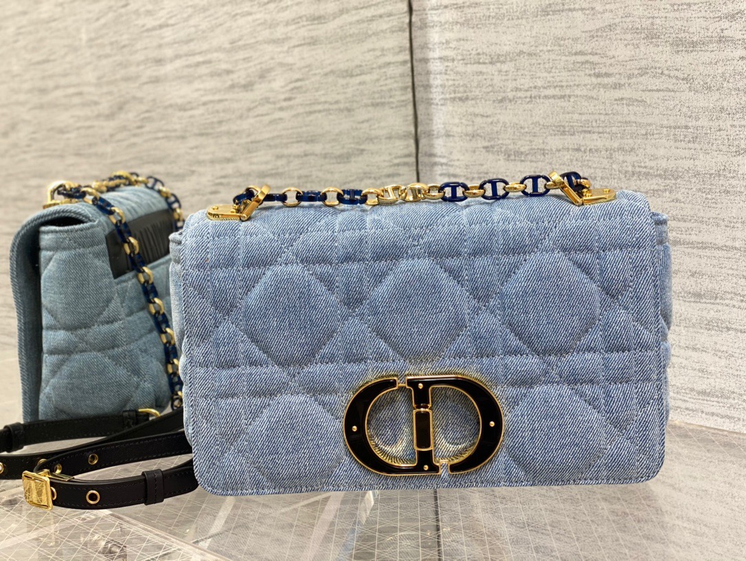 Christian Dior Medium Dior Caro Bag Blue , For Women, Women’s Handbags 25.5cm/10in CDWTJF_