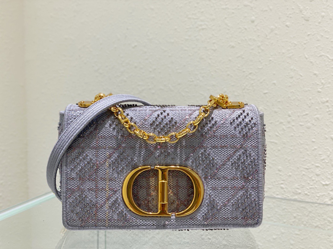 Christian Dior Medium Dior Caro Bag Gray , For Women, Women’s Handbags 25.5cm/10in CD