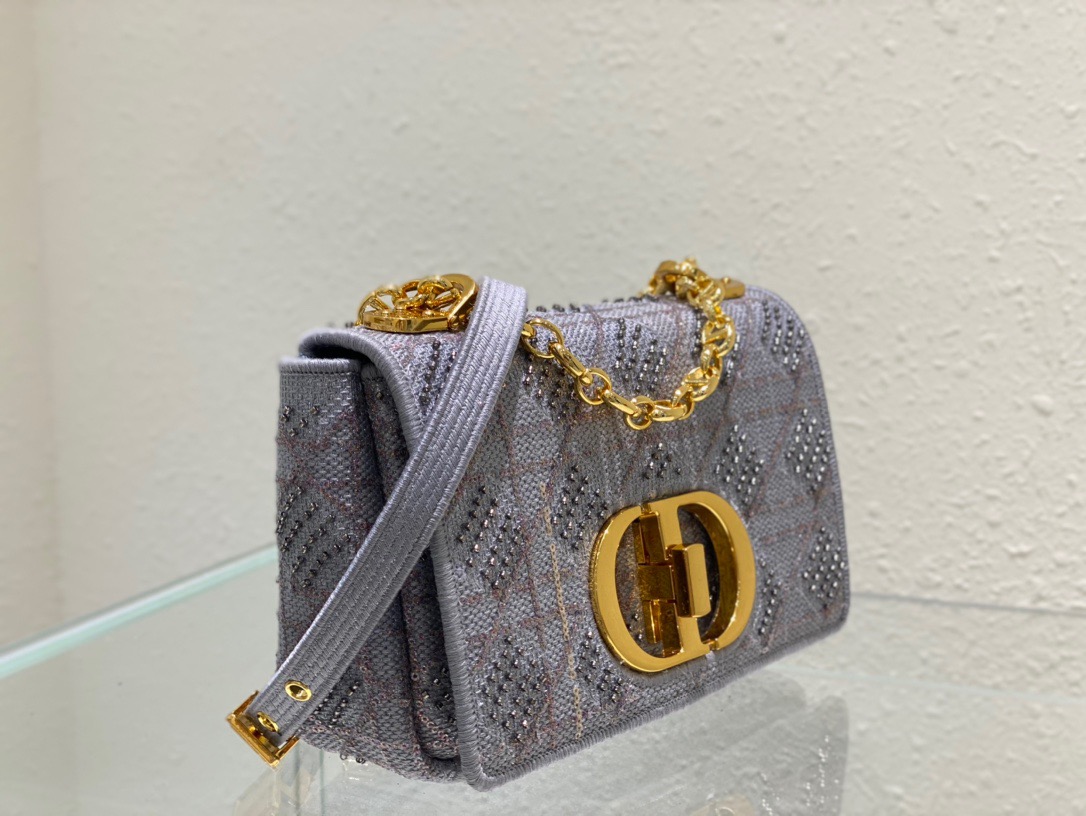 Christian Dior Medium Dior Caro Bag Gray , For Women, Women’s Handbags 25.5cm/10in CD