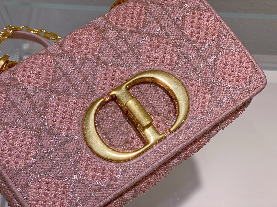 Christian Dior Medium Dior Caro Bag Pink, For Women, Women’s Handbags 25.5cm/10in CD