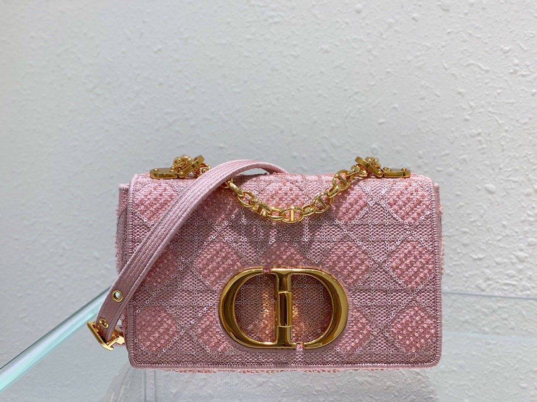Christian Dior Medium Dior Caro Bag Pink, For Women, Women’s Handbags 25.5cm/10in CD