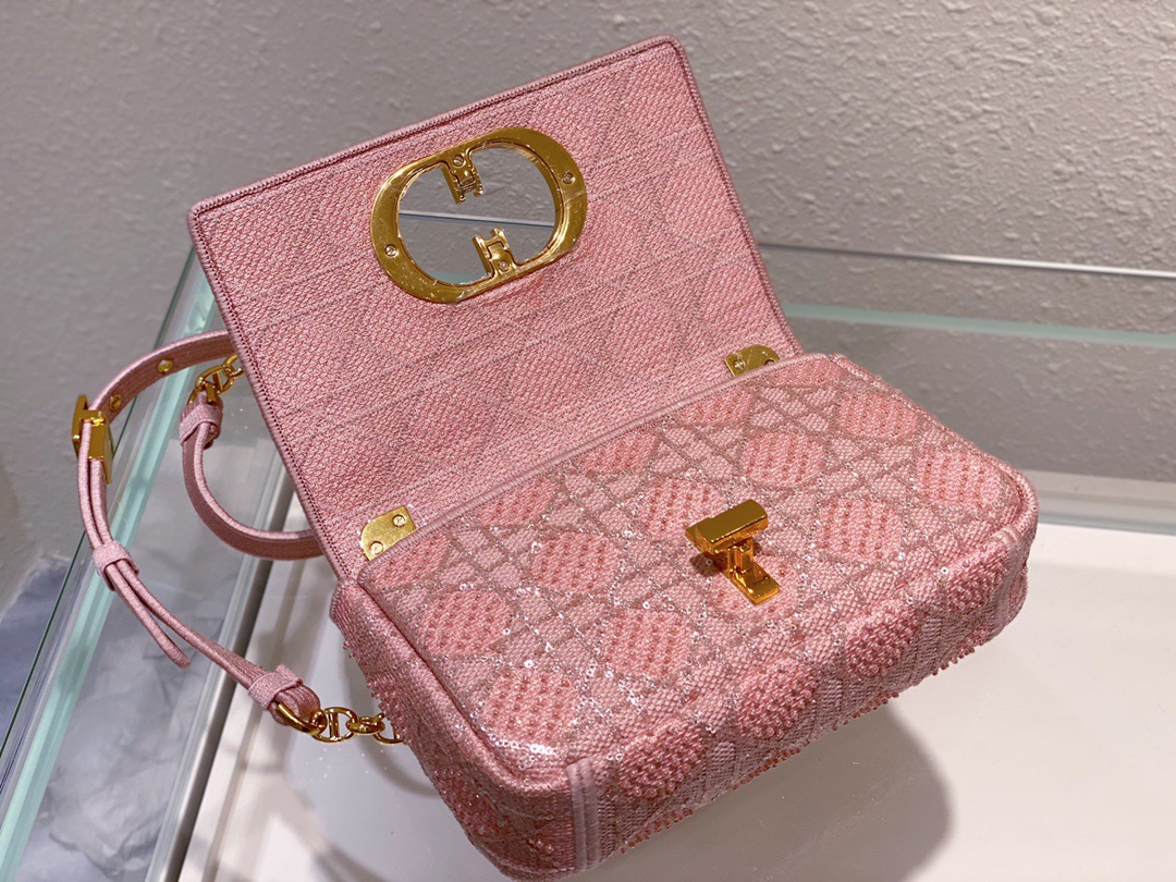 Christian Dior Medium Dior Caro Bag Pink, For Women, Women’s Handbags 25.5cm/10in CD
