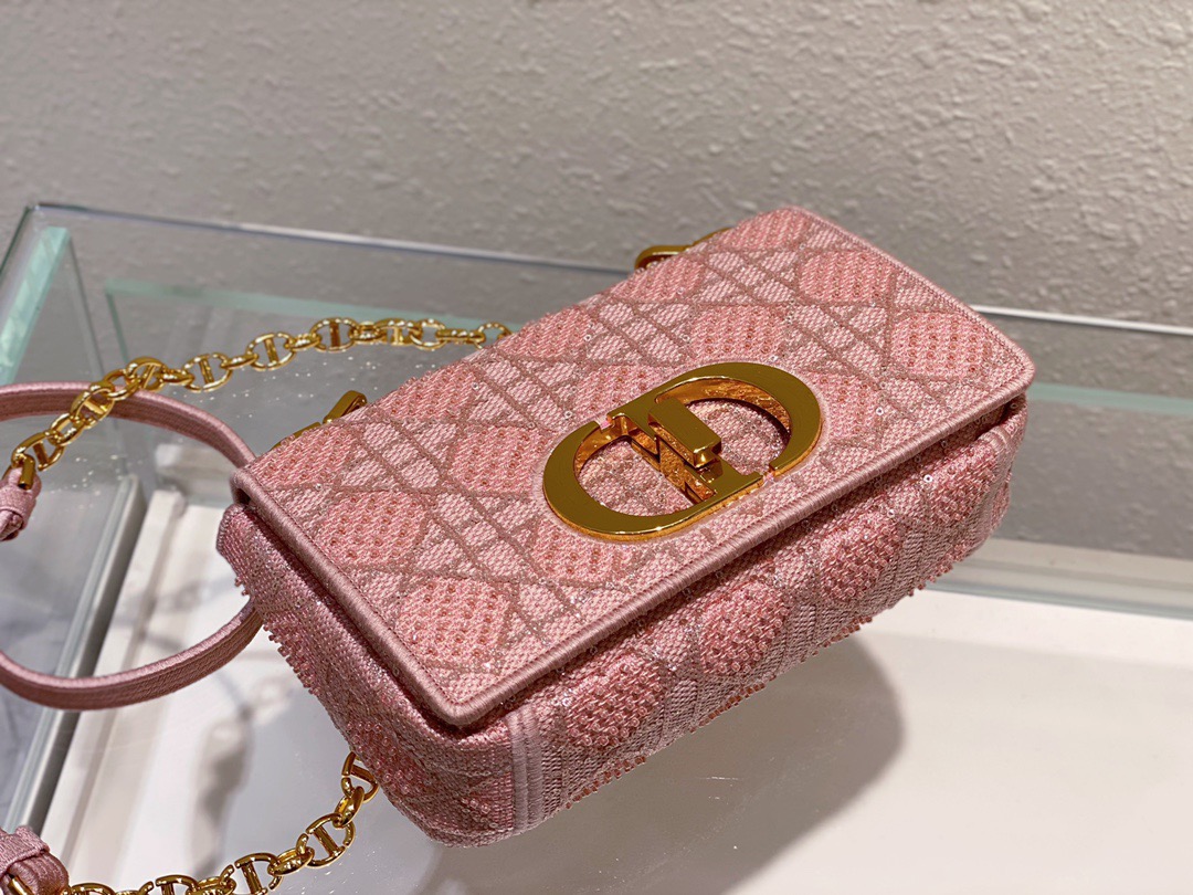 Christian Dior Medium Dior Caro Bag Pink, For Women, Women’s Handbags 25.5cm/10in CD