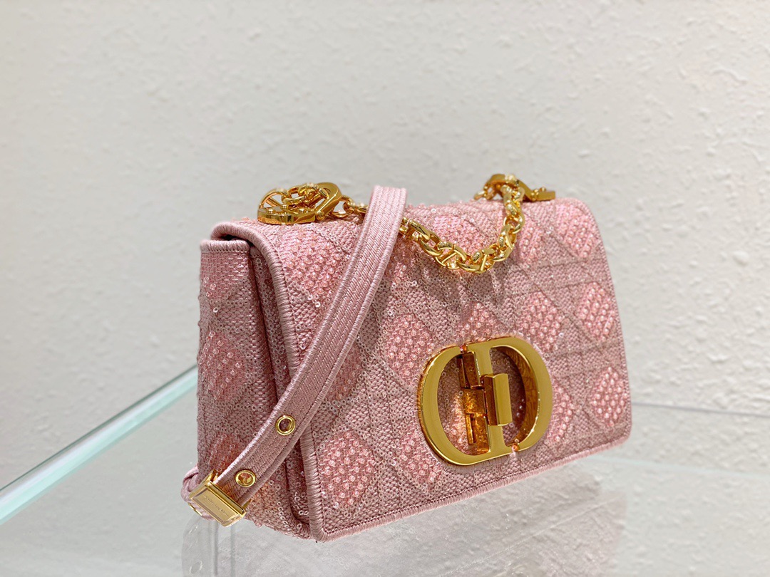 Christian Dior Medium Dior Caro Bag Pink, For Women, Women’s Handbags 25.5cm/10in CD