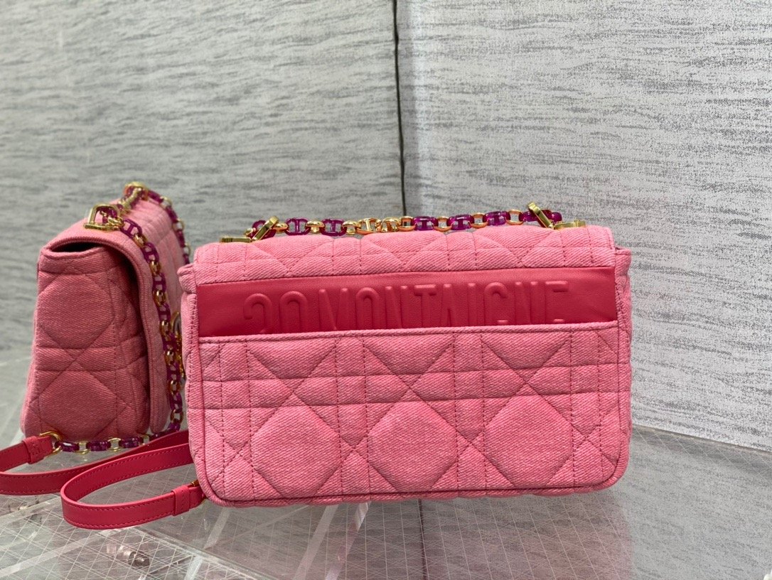 Christian Dior Medium Dior Caro Bag Pink, For Women, Women’s Handbags 25.5cm/10in CDWTJF_