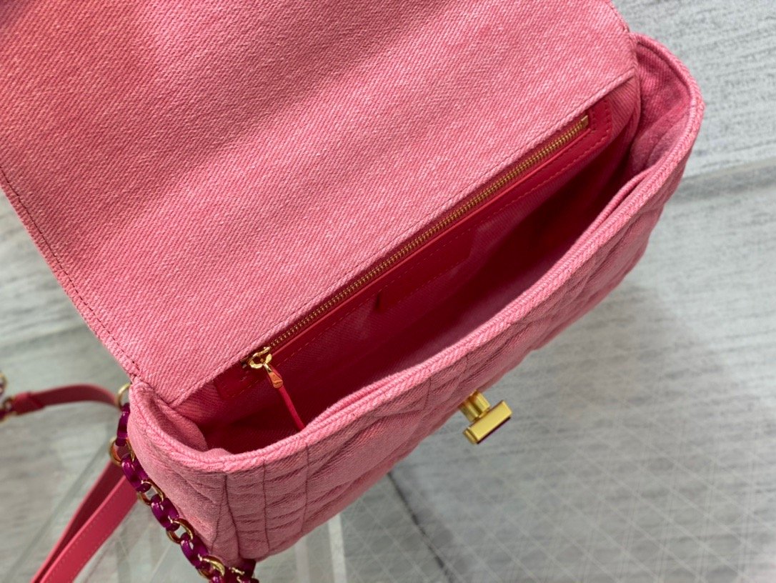 Christian Dior Medium Dior Caro Bag Pink, For Women, Women’s Handbags 25.5cm/10in CDWTJF_