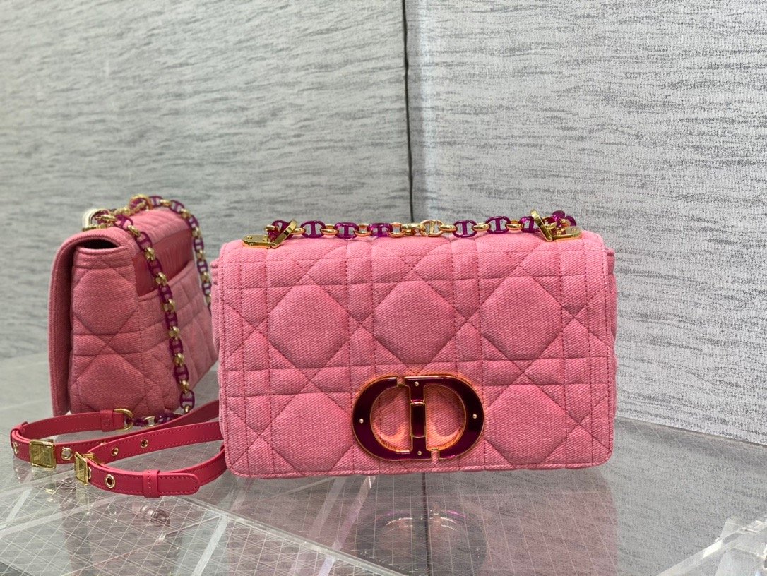 Christian Dior Medium Dior Caro Bag Pink, For Women, Women’s Handbags 25.5cm/10in CDWTJF_