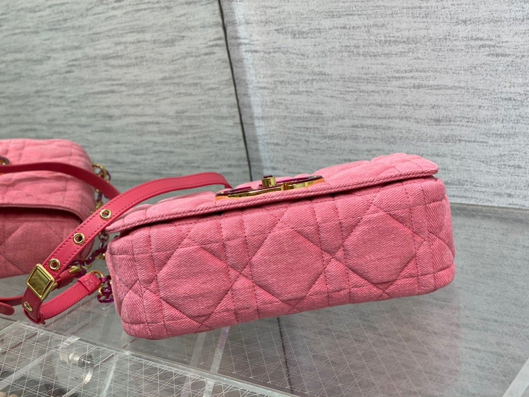 Christian Dior Medium Dior Caro Bag Pink, For Women, Women’s Handbags 25.5cm/10in CDWTJF_