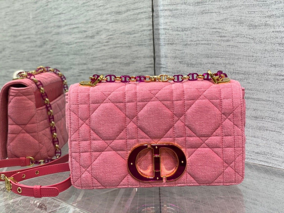 Christian Dior Medium Dior Caro Bag Pink, For Women, Women’s Handbags 25.5cm/10in CDWTJF_