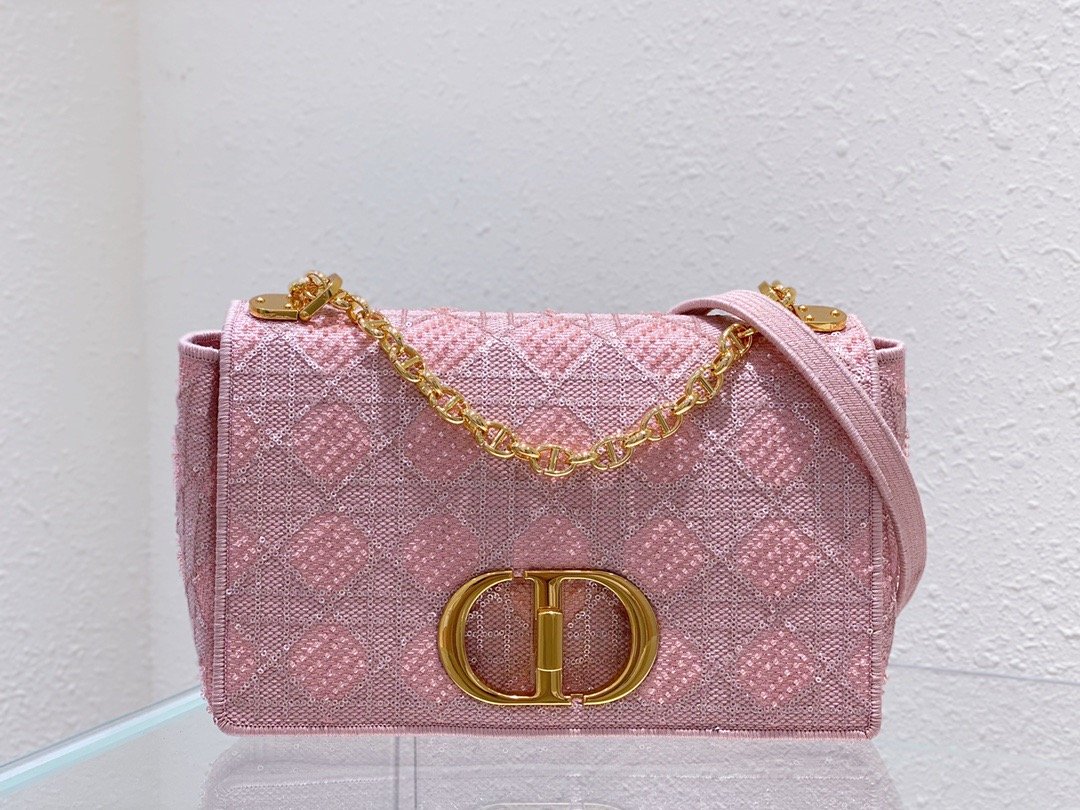 Christian Dior Medium Dior Caro Bag Pink, For Women, Women’s Handbags 27.5cm/10.8in CD