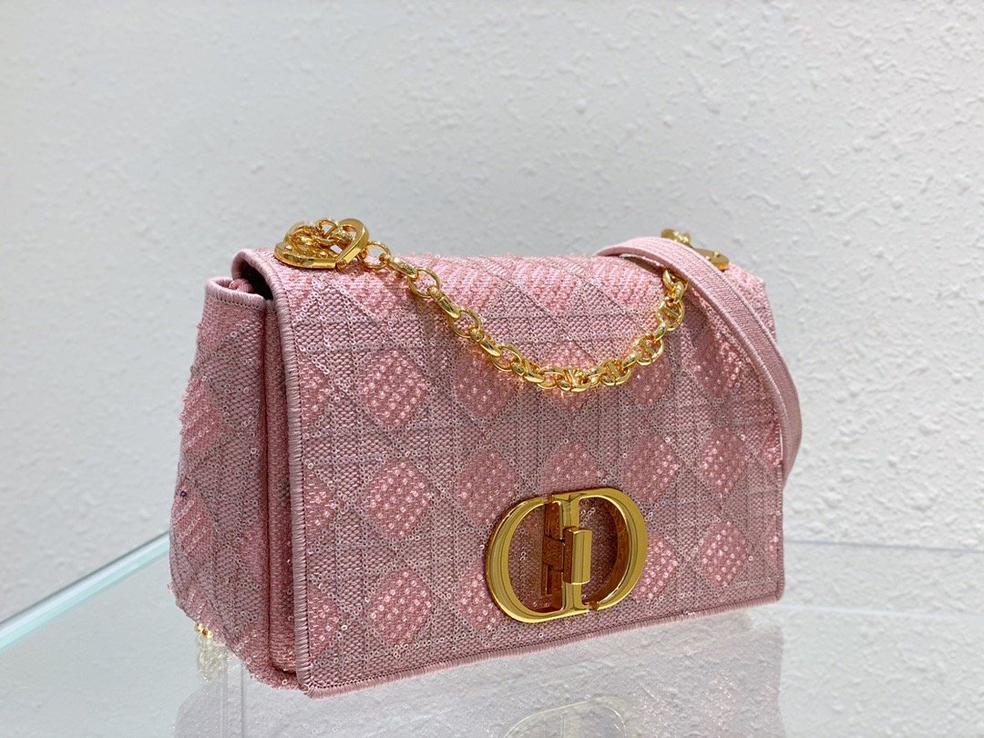 Christian Dior Medium Dior Caro Bag Pink, For Women, Women’s Handbags 27.5cm/10.8in CD
