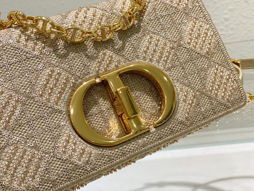 Christian Dior Medium Dior Caro Bag Yellow, For Women, Women’s Handbags 25.5cm/10in CD