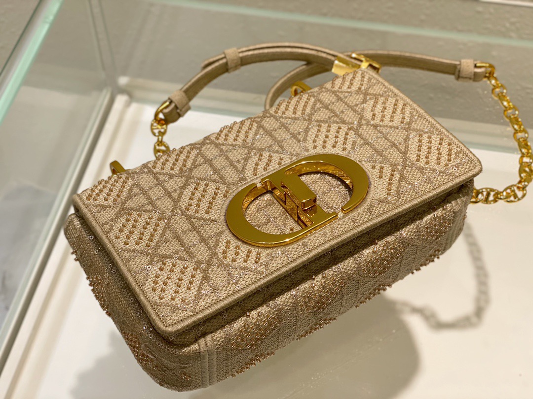 Christian Dior Medium Dior Caro Bag Yellow, For Women, Women’s Handbags 25.5cm/10in CD