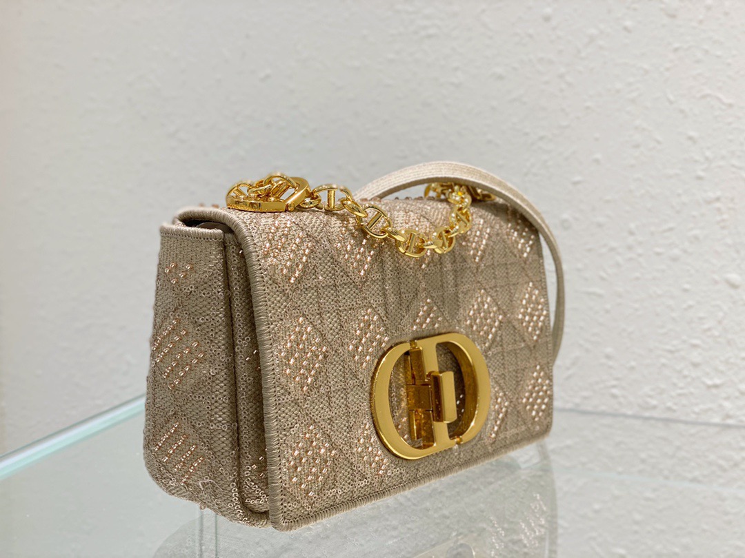 Christian Dior Medium Dior Caro Bag Yellow, For Women, Women’s Handbags 25.5cm/10in CD